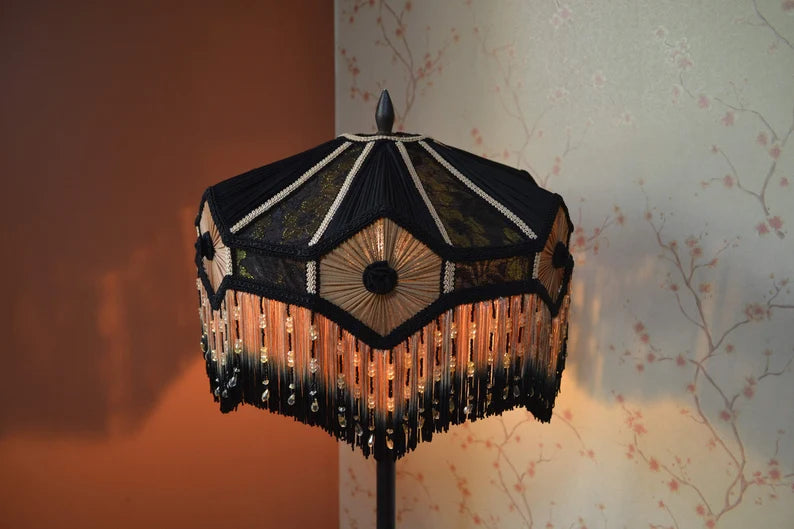 Black Peach Gothic Glow Lampshade