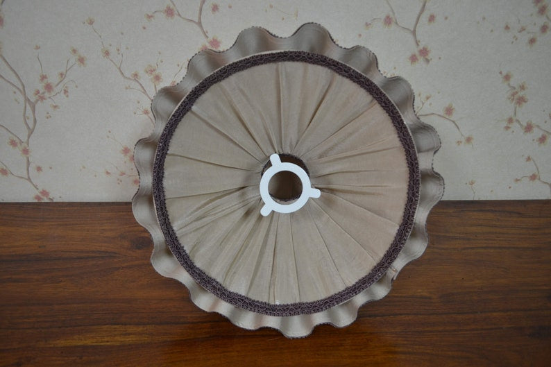 Beige Ruffled Empire Corset Lampshade