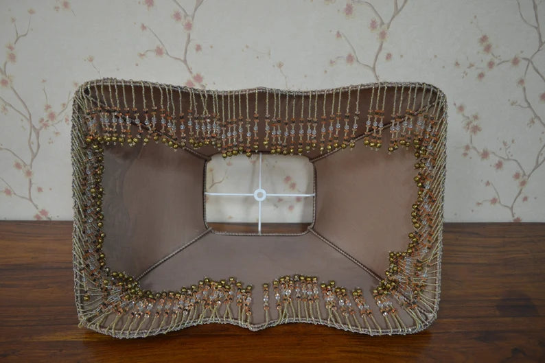 Antique Taupe Embroidered Lampshade