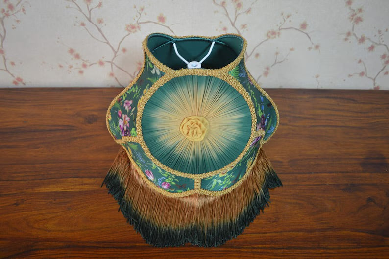 Enchanted Garden Printed Silk Eclipse Lampshade