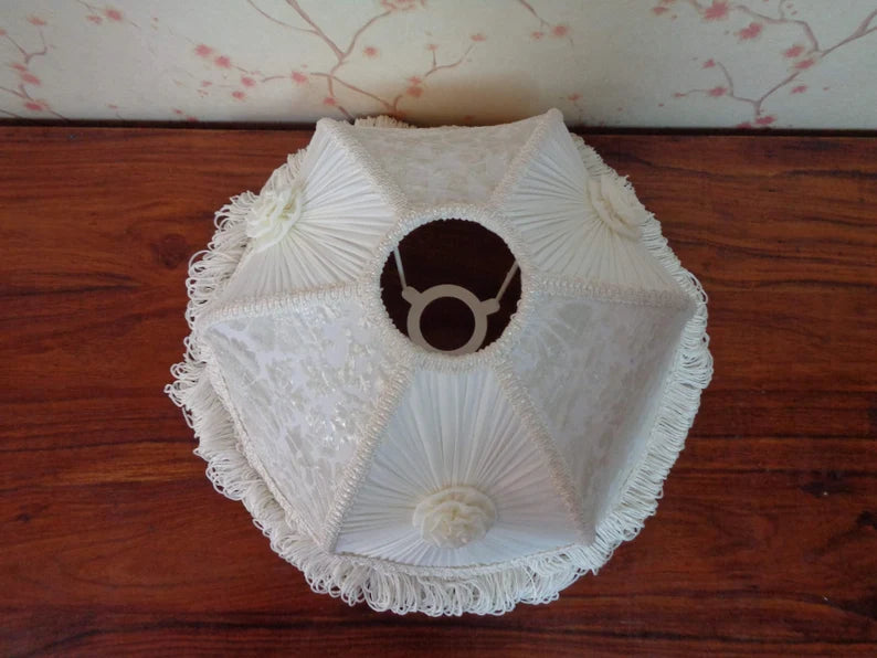 White Ivory Chiffon Designer Lampshade