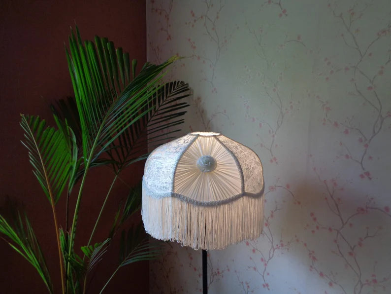 White Ivory Chiffon Designer Lampshade