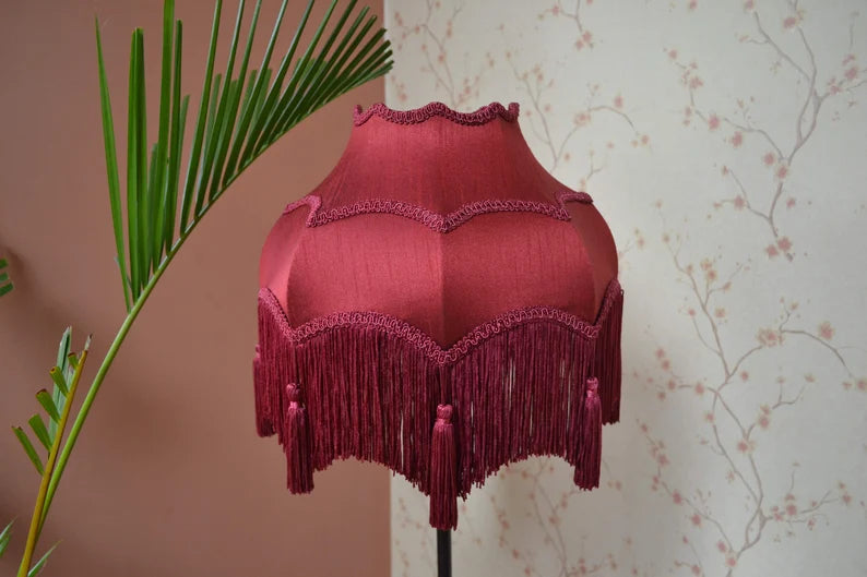 Burgundy Silk Vintage Elegance Lampshade