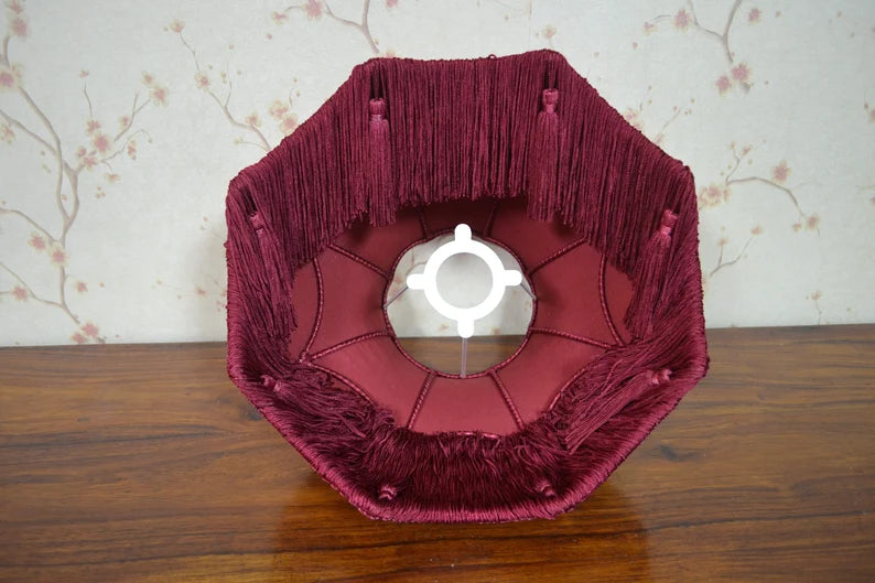 Burgundy Silk Vintage Elegance Lampshade