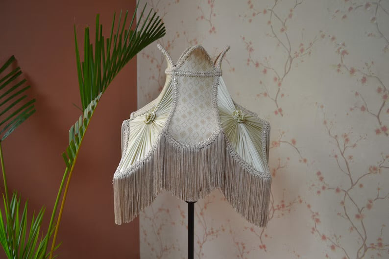 Retro Beige Ivory Elegance Lampshade