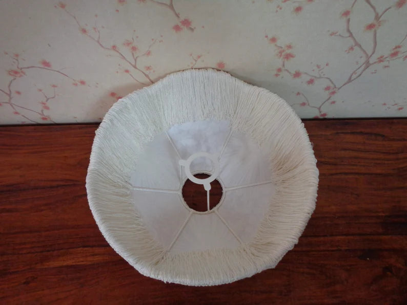 Victorian White Silk Lampshade