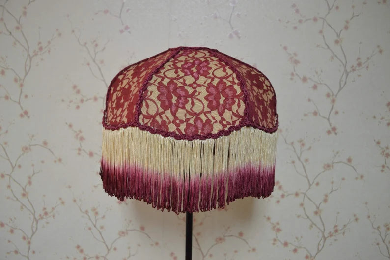 Red Gold Victorian Lampshade