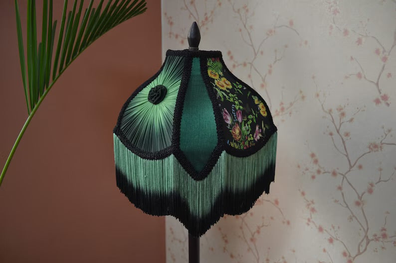 Mystic Night Safari Fringe Printed Lampshade