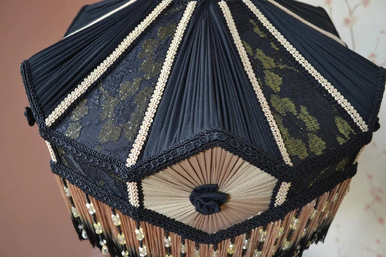 Black Peach Gothic Glow Lampshade