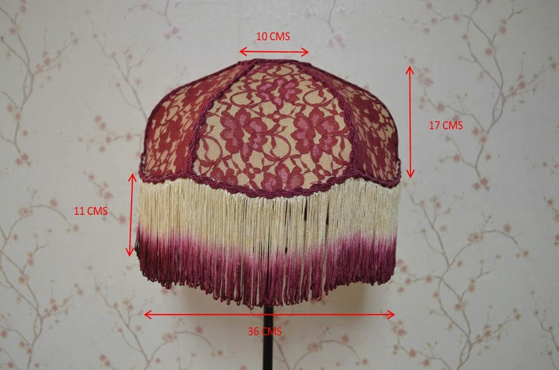 Red Gold Victorian Lampshade