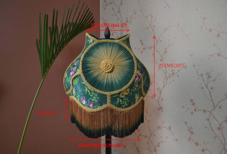 Enchanted Garden Printed Silk Eclipse Lampshade