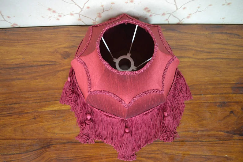 Burgundy Silk Vintage Elegance Lampshade
