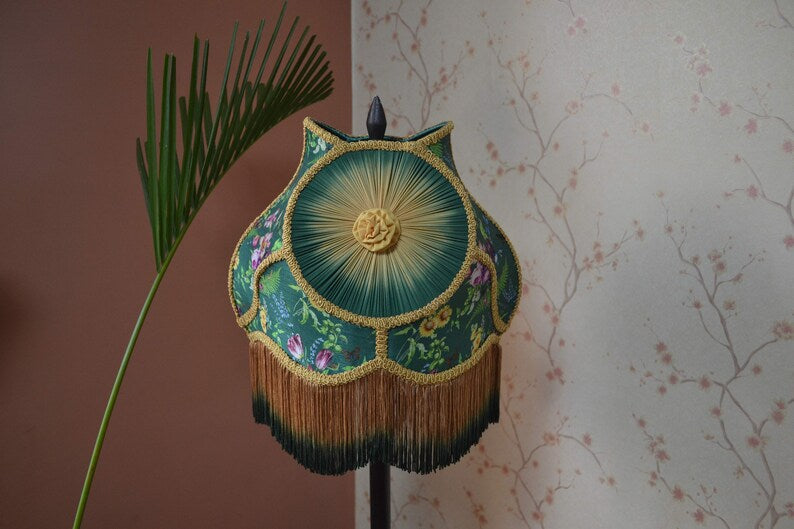 Enchanted Garden Printed Silk Eclipse Lampshade