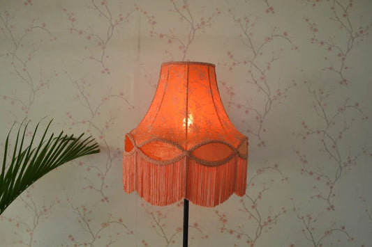 Burnt Orange Silk Scallop Lampshade