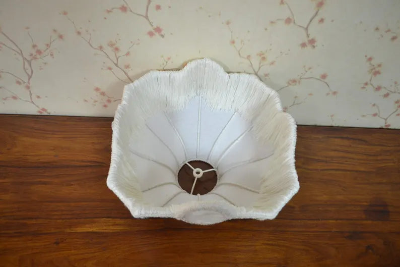 Victorian White Silk Luxury Lampshade