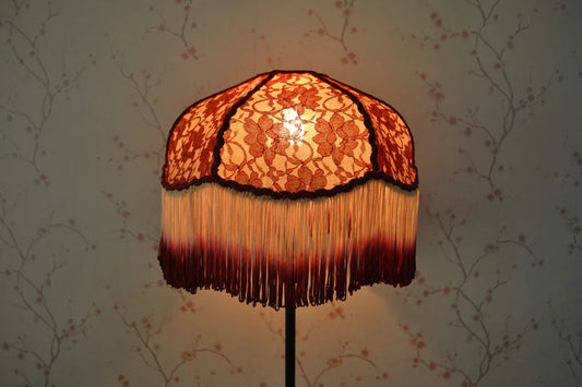 Red Gold Victorian Lampshade