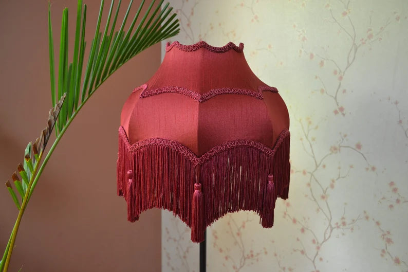 Burgundy Silk Vintage Elegance Lampshade