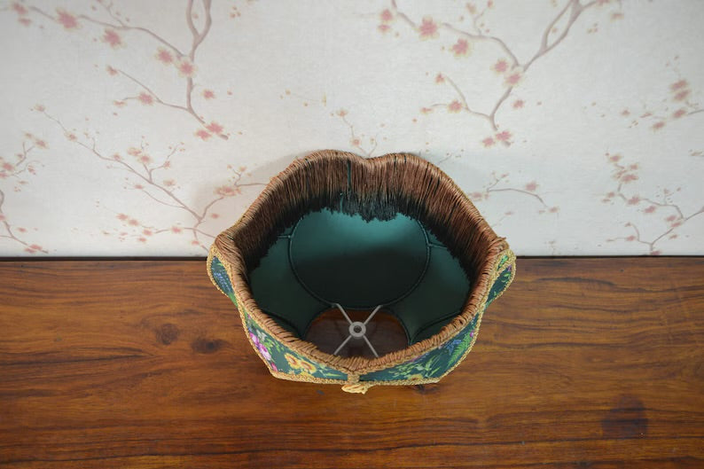 Enchanted Garden Printed Silk Eclipse Lampshade
