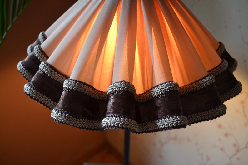 Beige Ruffled Empire Corset Lampshade