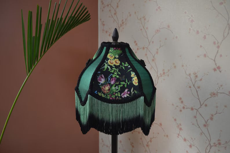 Mystic Night Safari Fringe Printed Lampshade