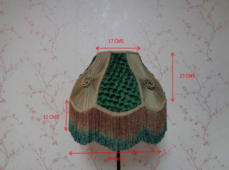 Green Gold Chiffon Victorian Lampshade