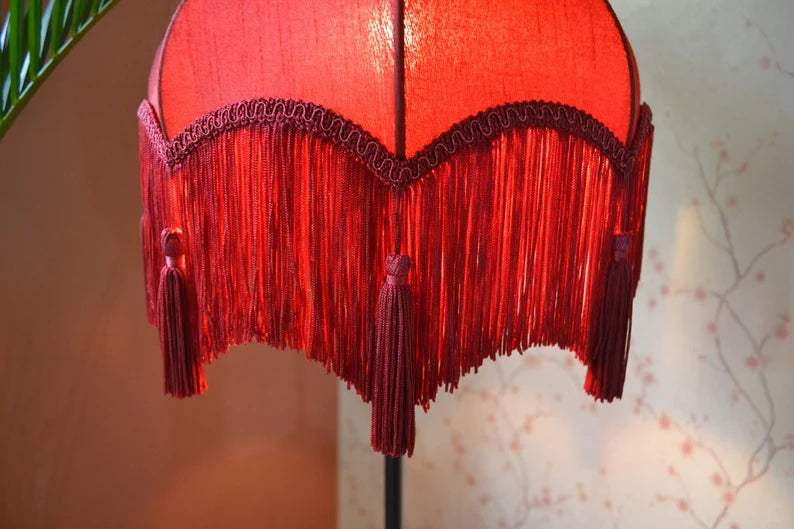 Burgundy Silk Vintage Elegance Lampshade