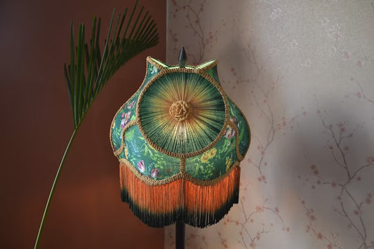 Enchanted Garden Printed Silk Eclipse Lampshade