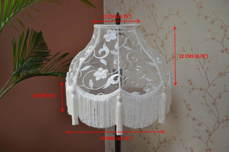 Ethereal White Fringe Lampshade