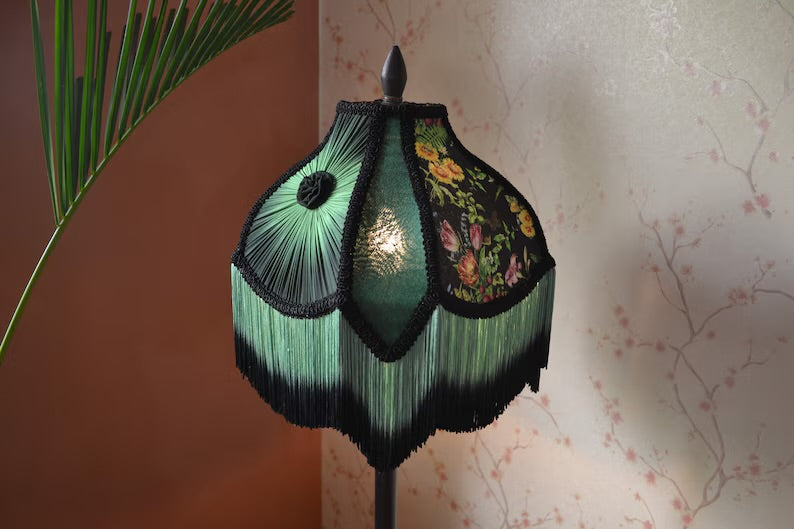 Mystic Night Safari Fringe Printed Lampshade