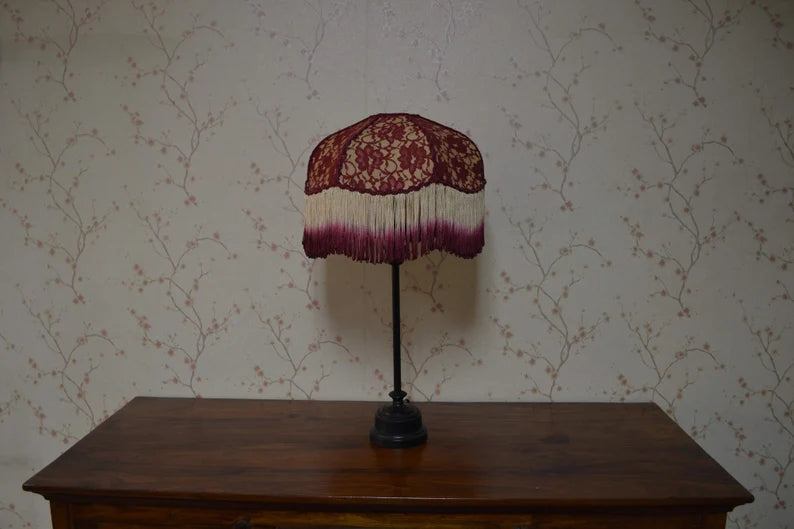 Red Gold Victorian Lampshade