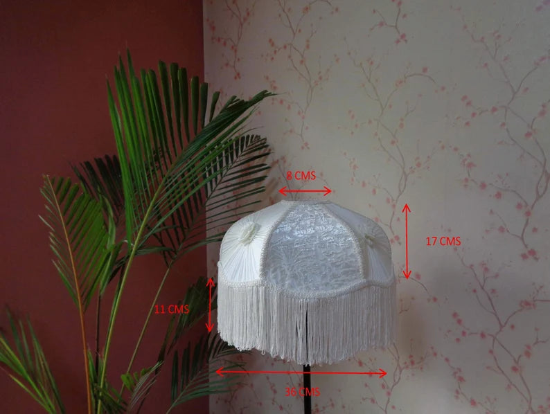 White Ivory Chiffon Designer Lampshade