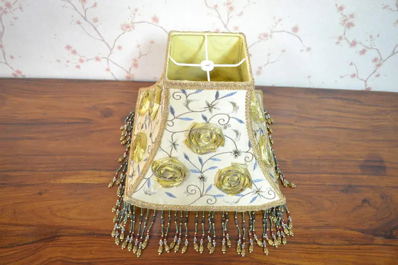 Gold Embroidered Victorian Luxury Lamp Shade