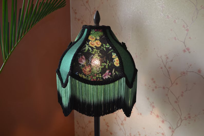 Mystic Night Safari Fringe Printed Lampshade