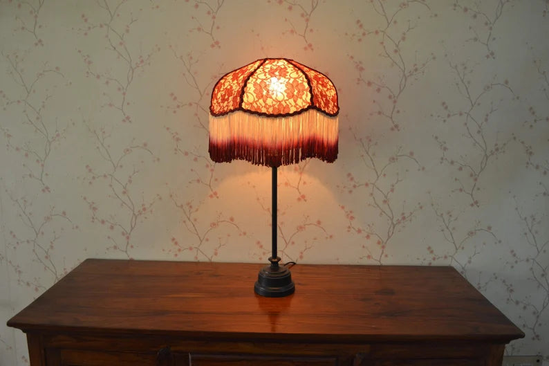 Red Gold Victorian Lampshade