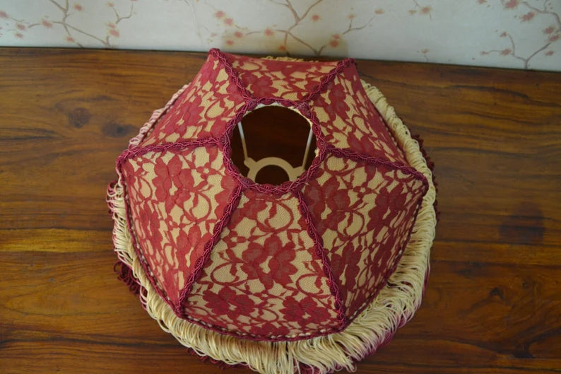 Red Gold Victorian Lampshade