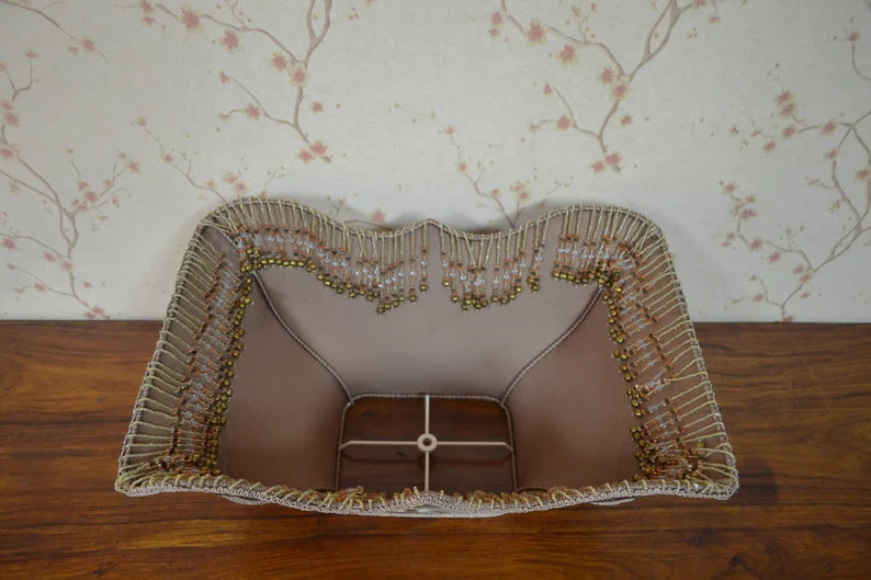 Antique Taupe Embroidered Lampshade