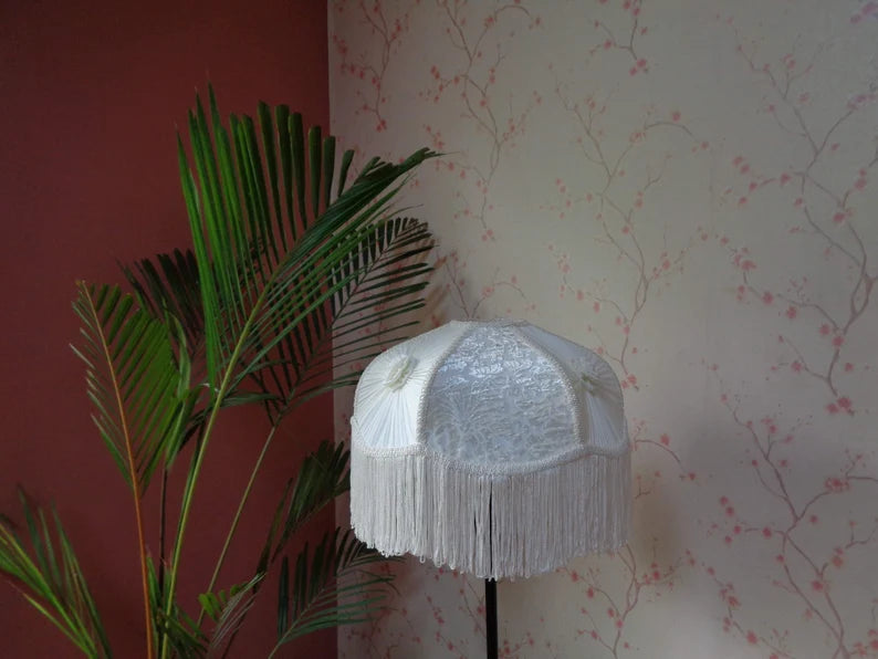 White Ivory Chiffon Designer Lampshade