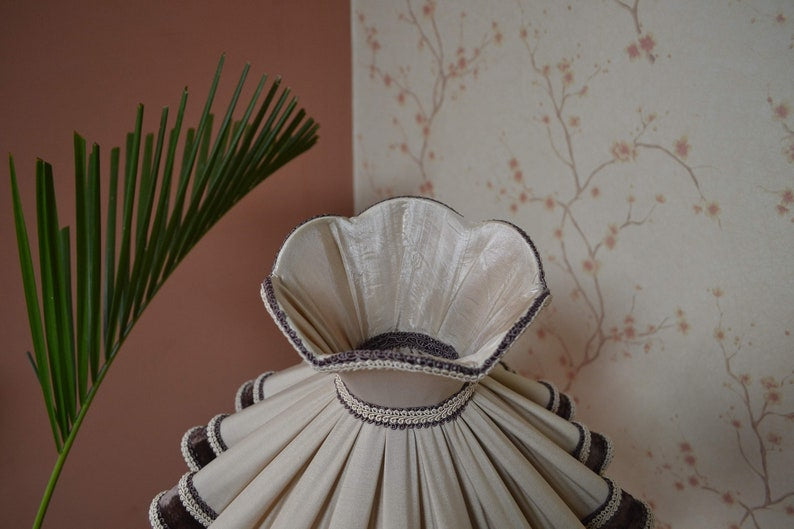 Beige Ruffled Empire Corset Lampshade