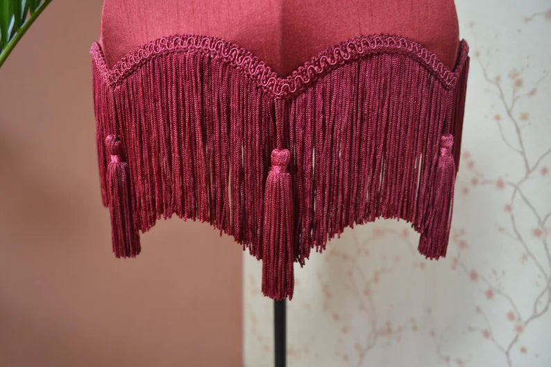 Burgundy Silk Vintage Elegance Lampshade