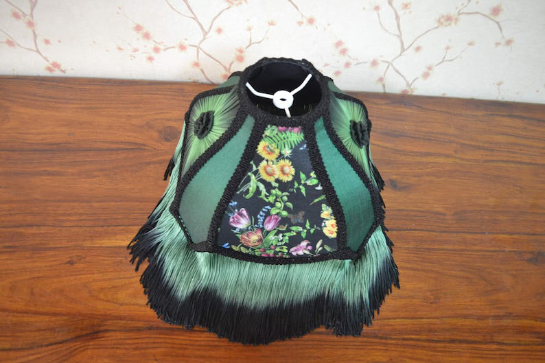 Mystic Night Safari Fringe Printed Lampshade