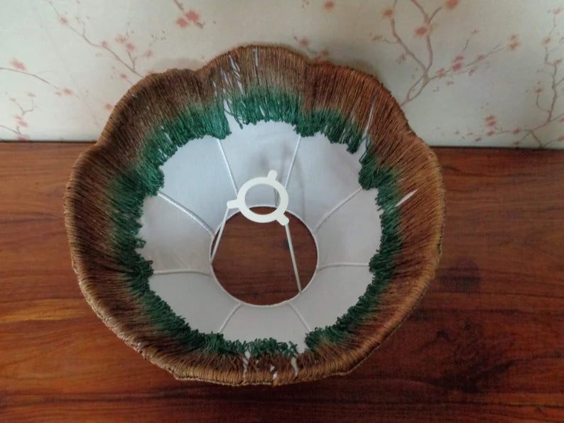 Green Gold Chiffon Victorian Lampshade
