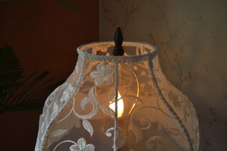 Ethereal White Fringe Lampshade